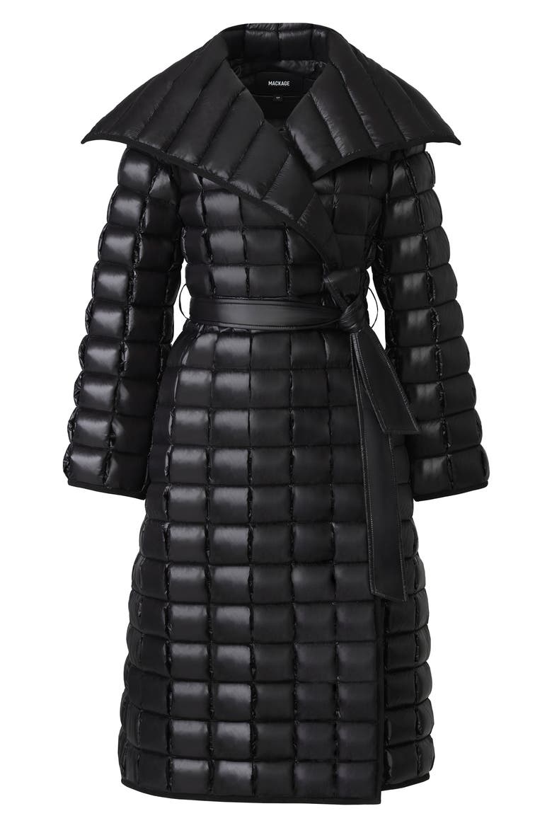 Diva Down & Feather Fill Puffer Coat, Alternate, color, BLACK