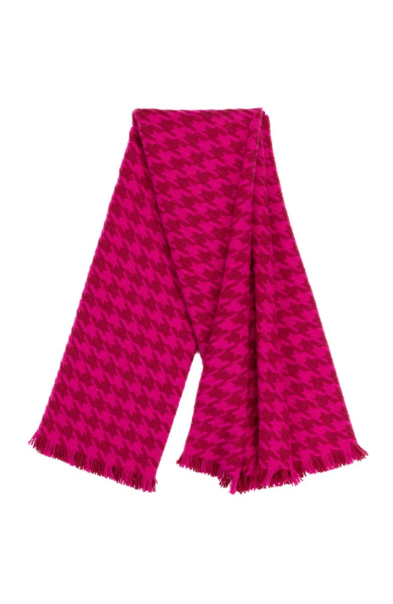 Prince of Scots Southampton Home Naturally Weighted Houndstooth Throw, Alternate, color, Pink