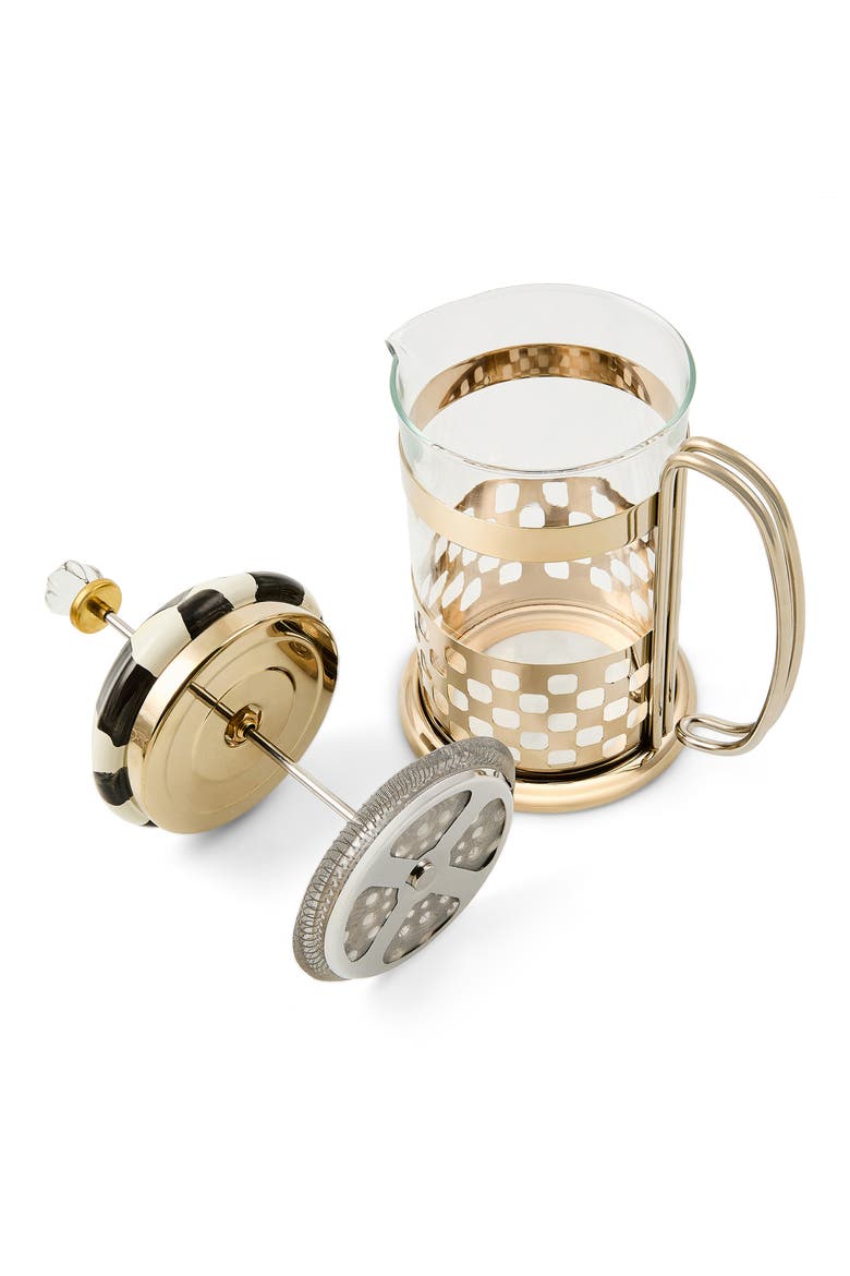 Courtly Check French Press, Alternate, color, BLACK