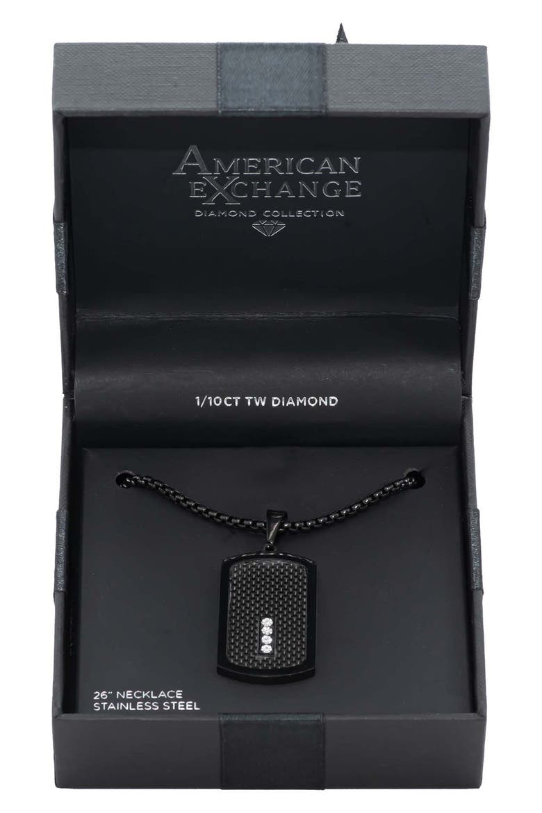 Crystal Dog Tag Pendant Necklace, Alternate, color, GUN