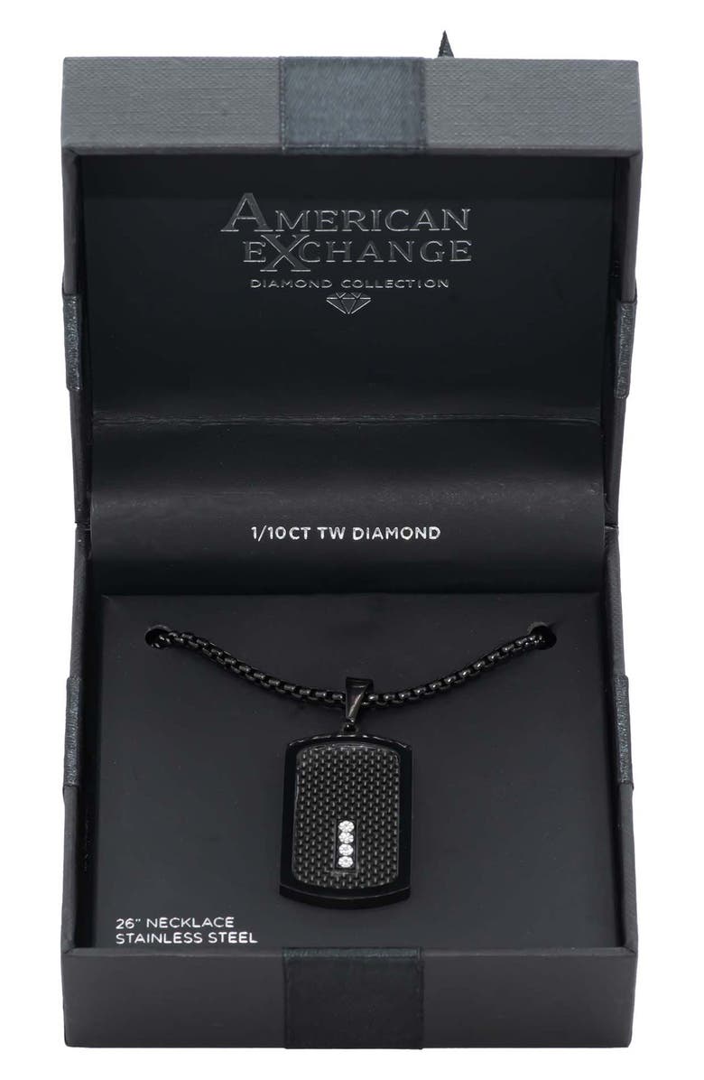 AMERICAN EXCHANGE Crystal Dog Tag Pendant Necklace, Alternate, color, 
