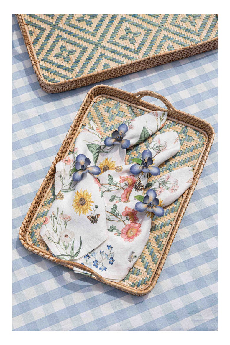 Meadow Walk Iris Set of 4 Napkin Rings, Alternate, color, CHAMBRAY