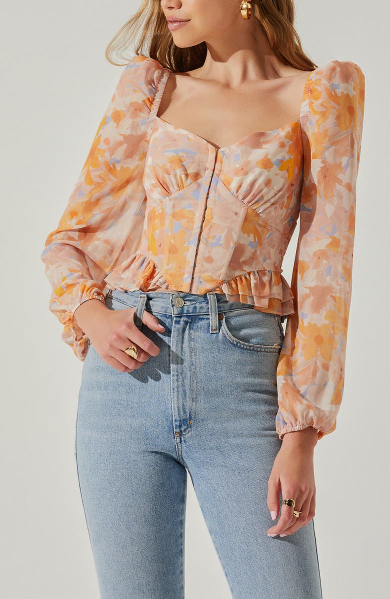 ASTR the Label Pridget Floral Long Sleeve Top, Alternate, color, 