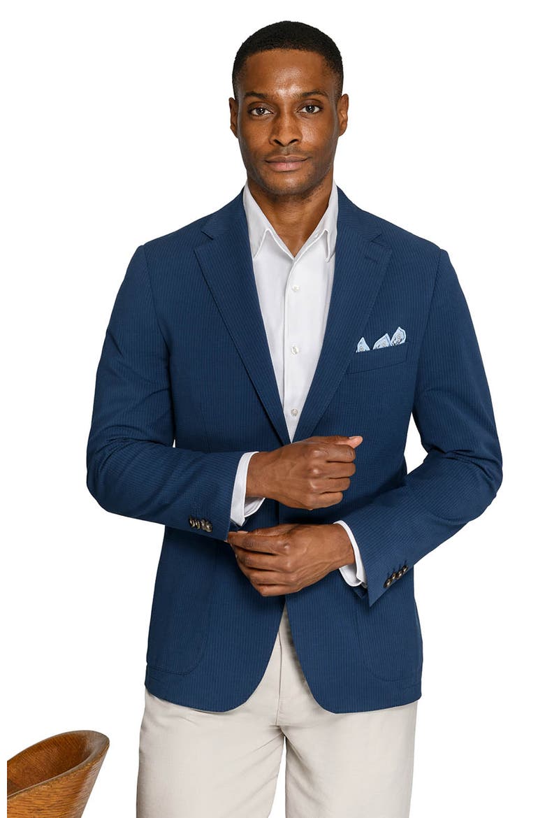 Sterling Seersucker Blazer, Alternate, color, NAVY