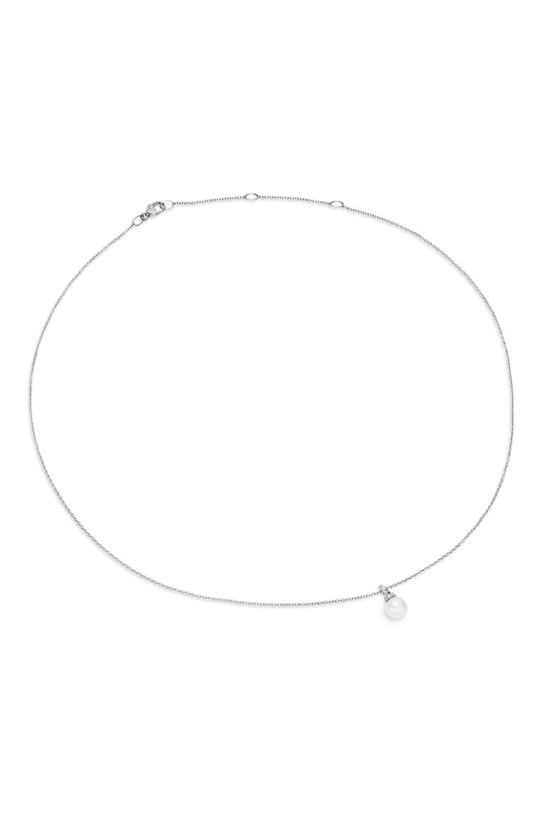 Solari Pendant Necklace with Pearl & Diamonds in 18K Gold, Alternate, color, WHITE GOLD/ DIAMOND/ PEARL