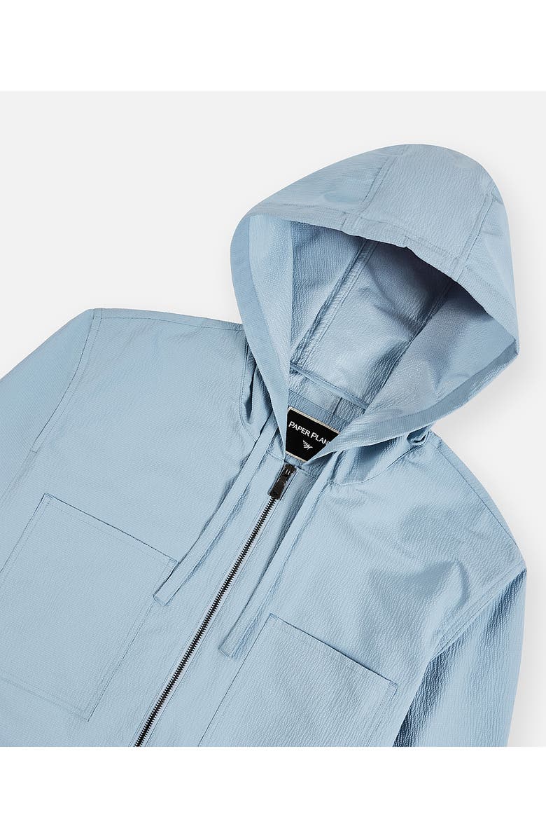 PAPER PLANES Seersucker Hooded Jacket, Alternate, color, Blue Sky