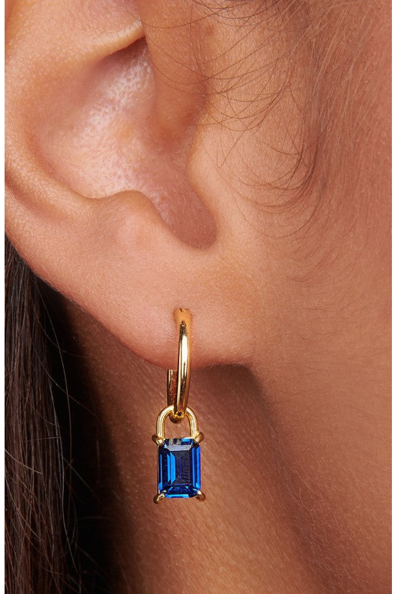 Iris Birthstone Hoops, Alternate, color, Sapphire