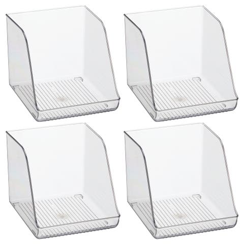 Plastic Water Bottle Organizer for Fridge Clear Bottle Holder for Kitchen and Pantry 4-Pack