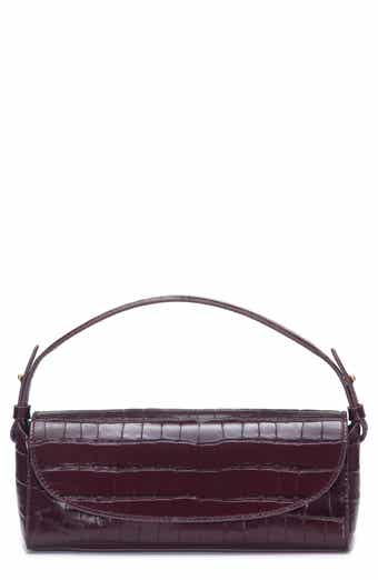 Mini Sabrina Croc Embossed Leather Top Handle Bag