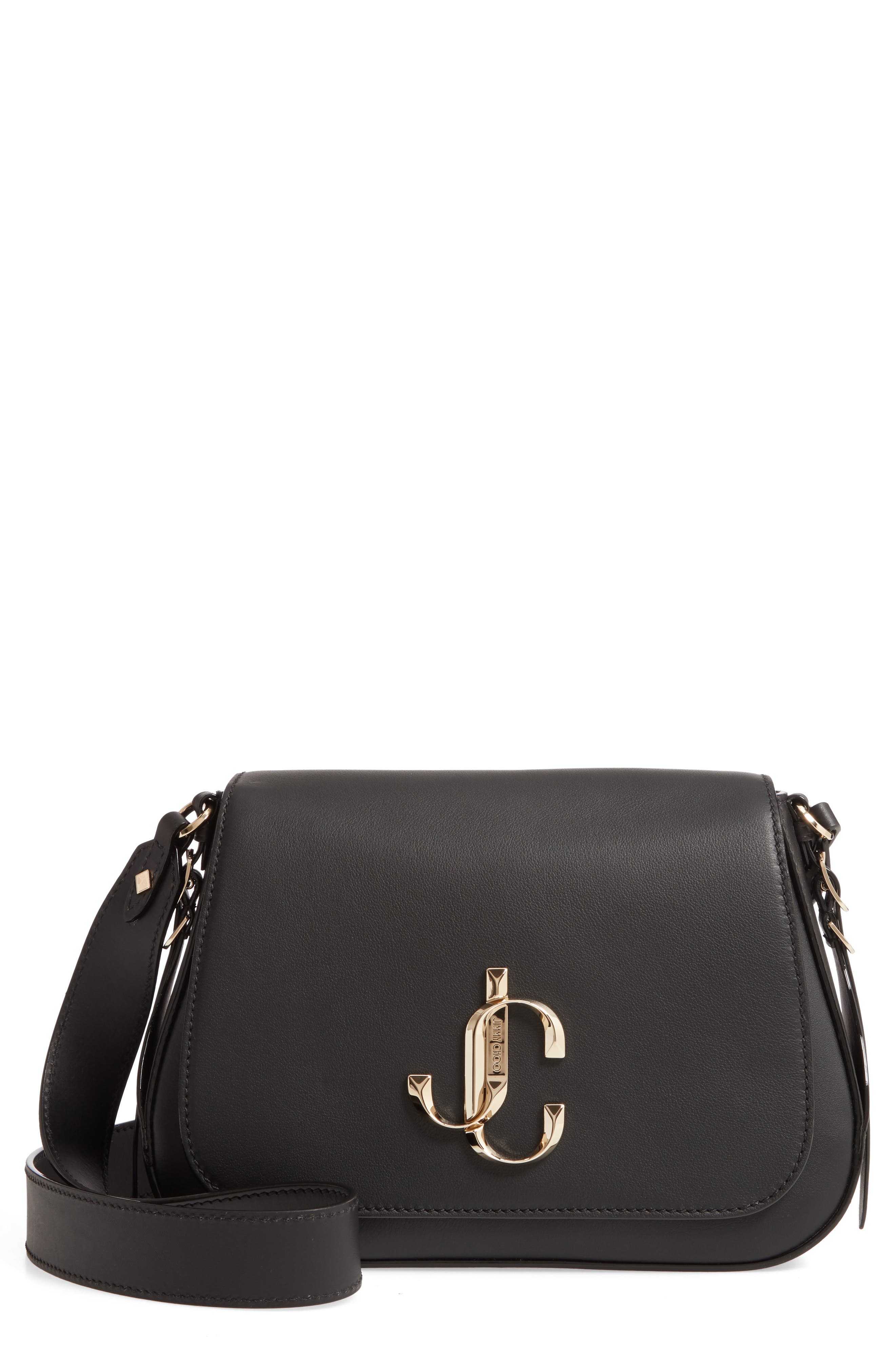 Jimmy Choo Varenne Leather Shoulder Bag, Main, color, 