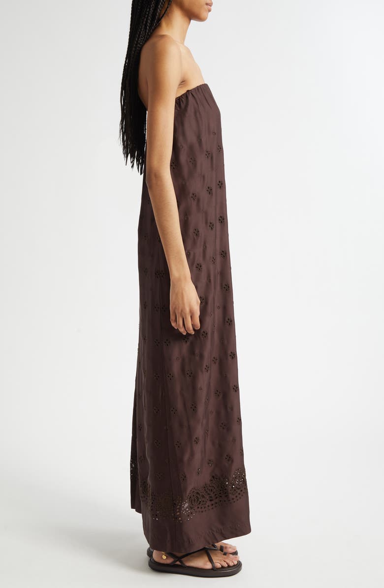 A.L.C. Dalia Eyelet Strapless Maxi Dress, Alternate, color, 