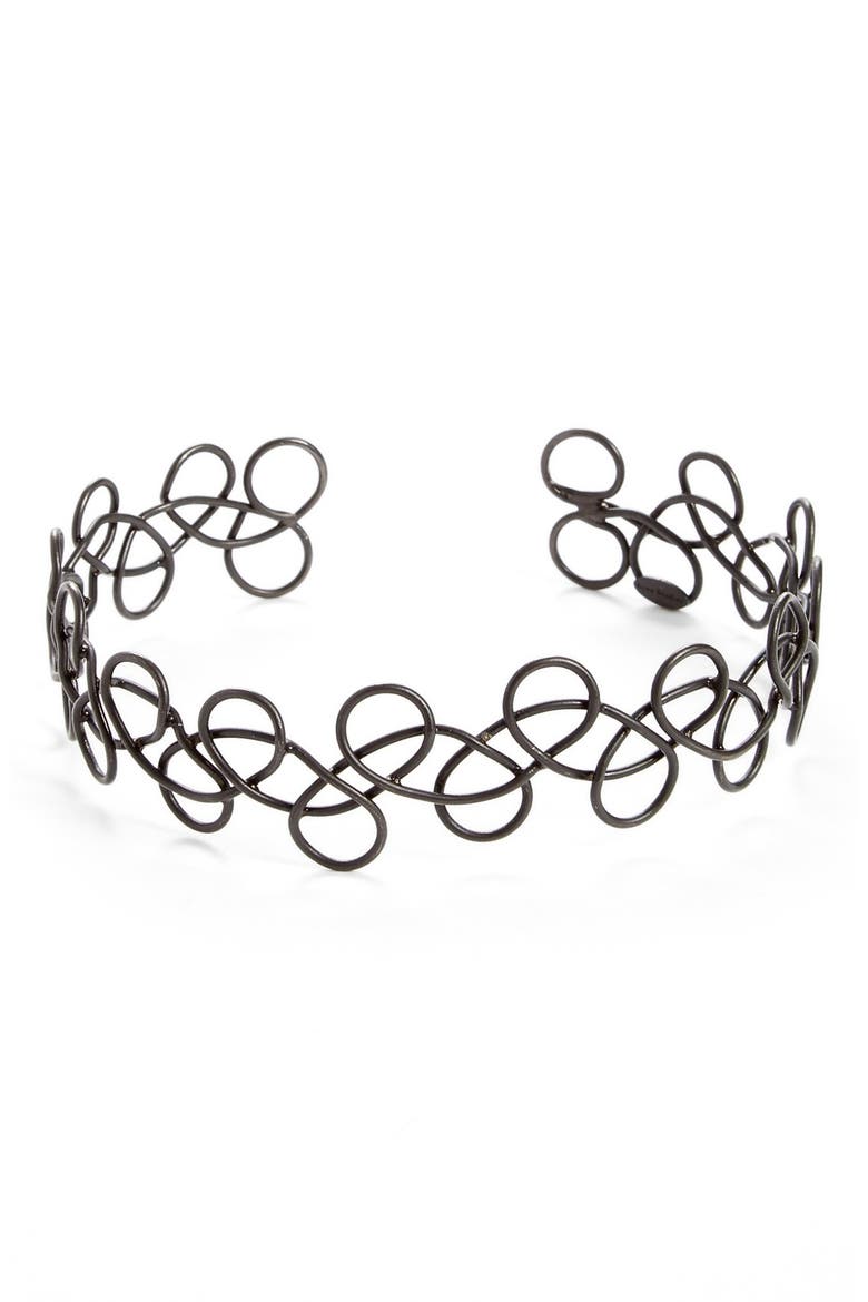 'Fabi' Small Choker, Main, color, MATT BLACK