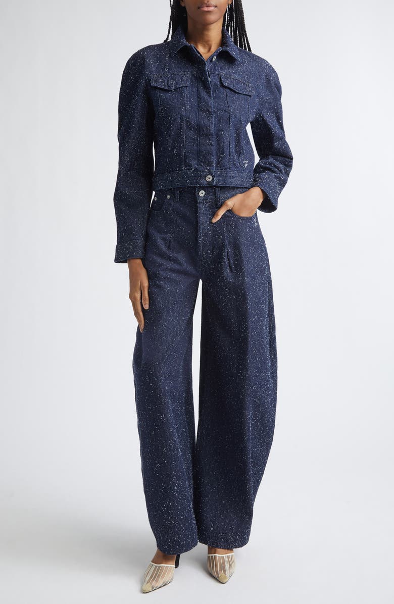 Jacquemus The Ovalo de Nîmes Denim Jacket, Alternate, color, Navy