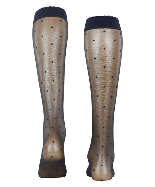 Falke Dot 15 Denier Sheer Knee High Socks In Blue