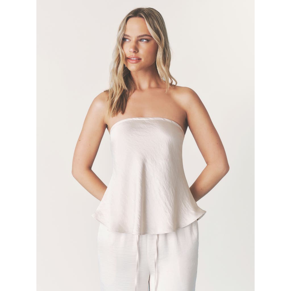 Six Stories Bandeau Satin Flippy Top In Multi