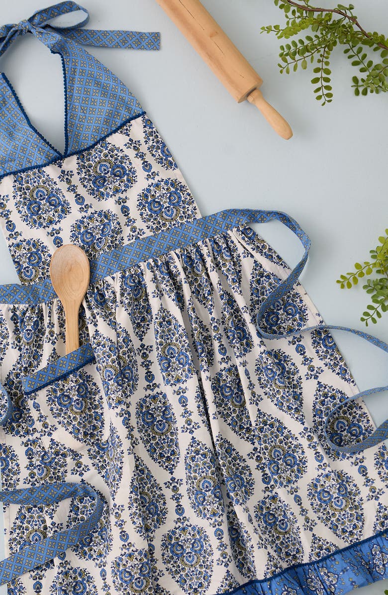 Design Imports Blue Ophelia Surplice Apron, Alternate, color, Blue