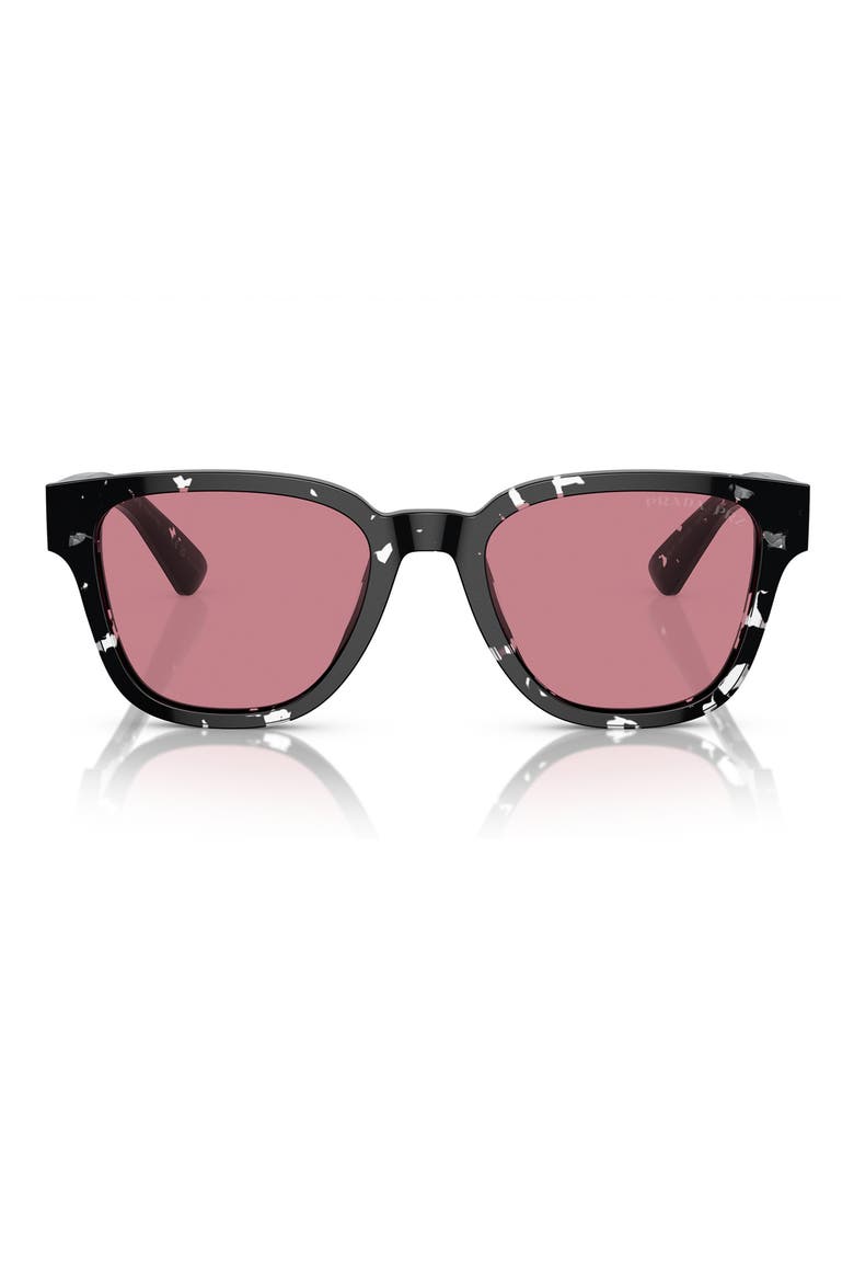54mm Polarized Pillow Sunglasses, Main, color, BLACK/ CRYSTAL