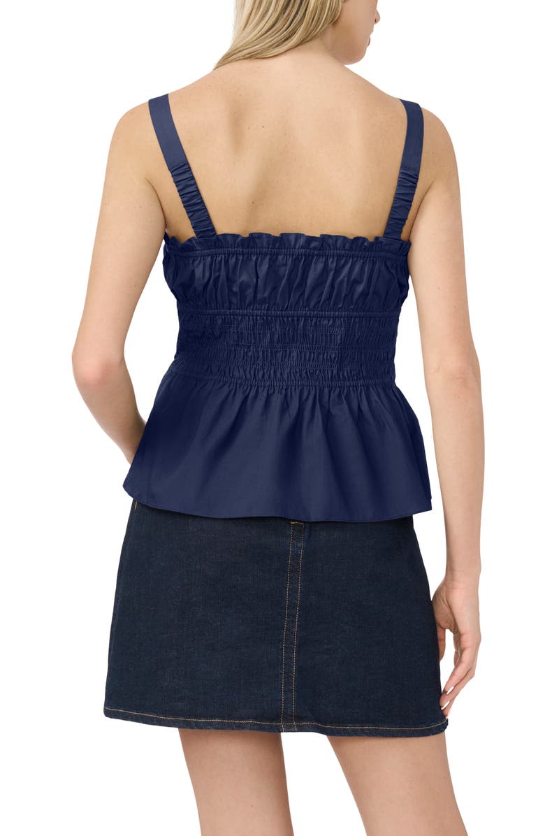Vince Camuto Ruffle Smocked Tank, Alternate, color, Classic Navy