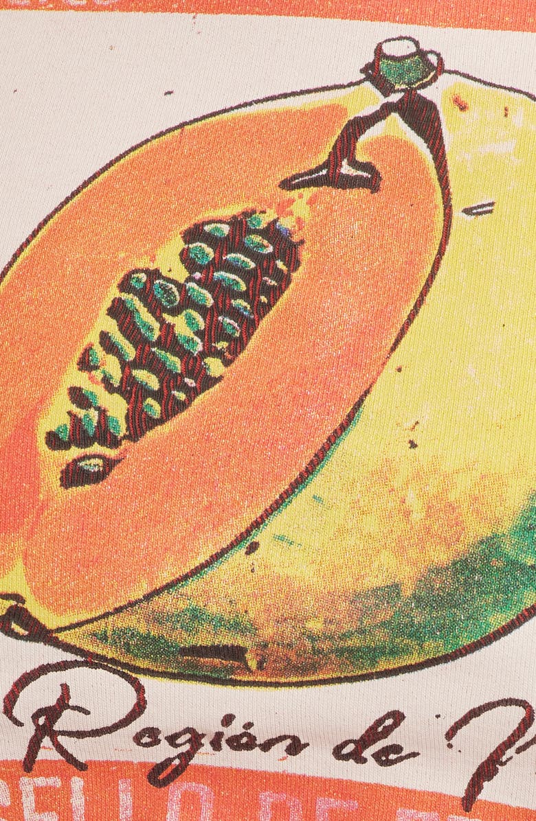 Topshop Papaya Cotton Graphic Baby Tee, Alternate, color, Red