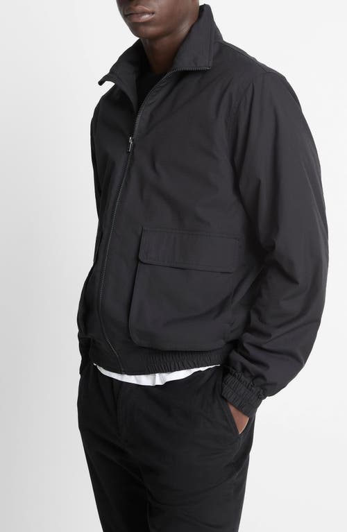 Vince Ripstop Bomber Jacket In Black
