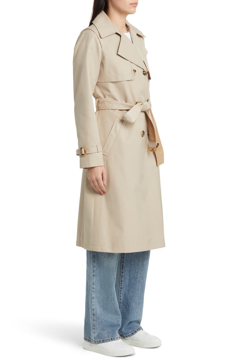 Sam Edelman Corduroy Contrast Trench Coat, Alternate, color, Birch