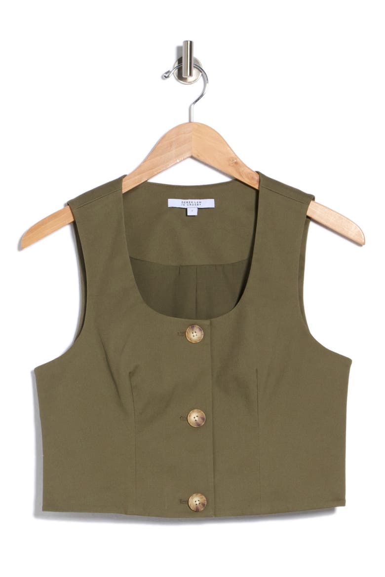 Leo Crop Vest, Main, color, OLIVE
