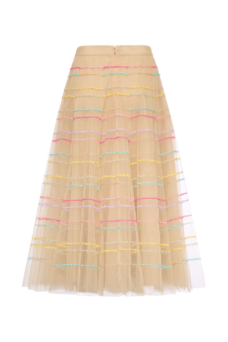 Embroidered Tulle Skirt In Typical Macaron Colors, Alternate, color, Sand/Multicolour