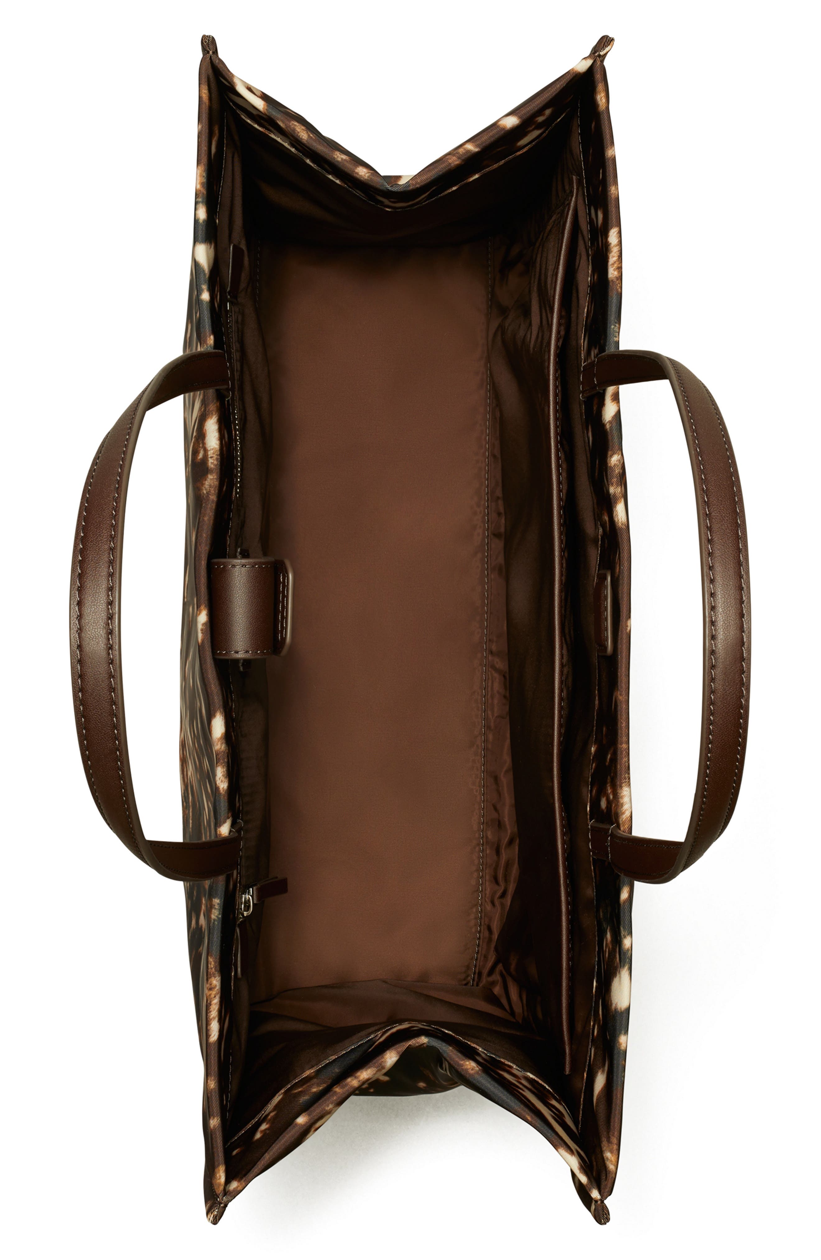 Tory Burch Ella Print Tote, Alternate, color, Fall Fawn