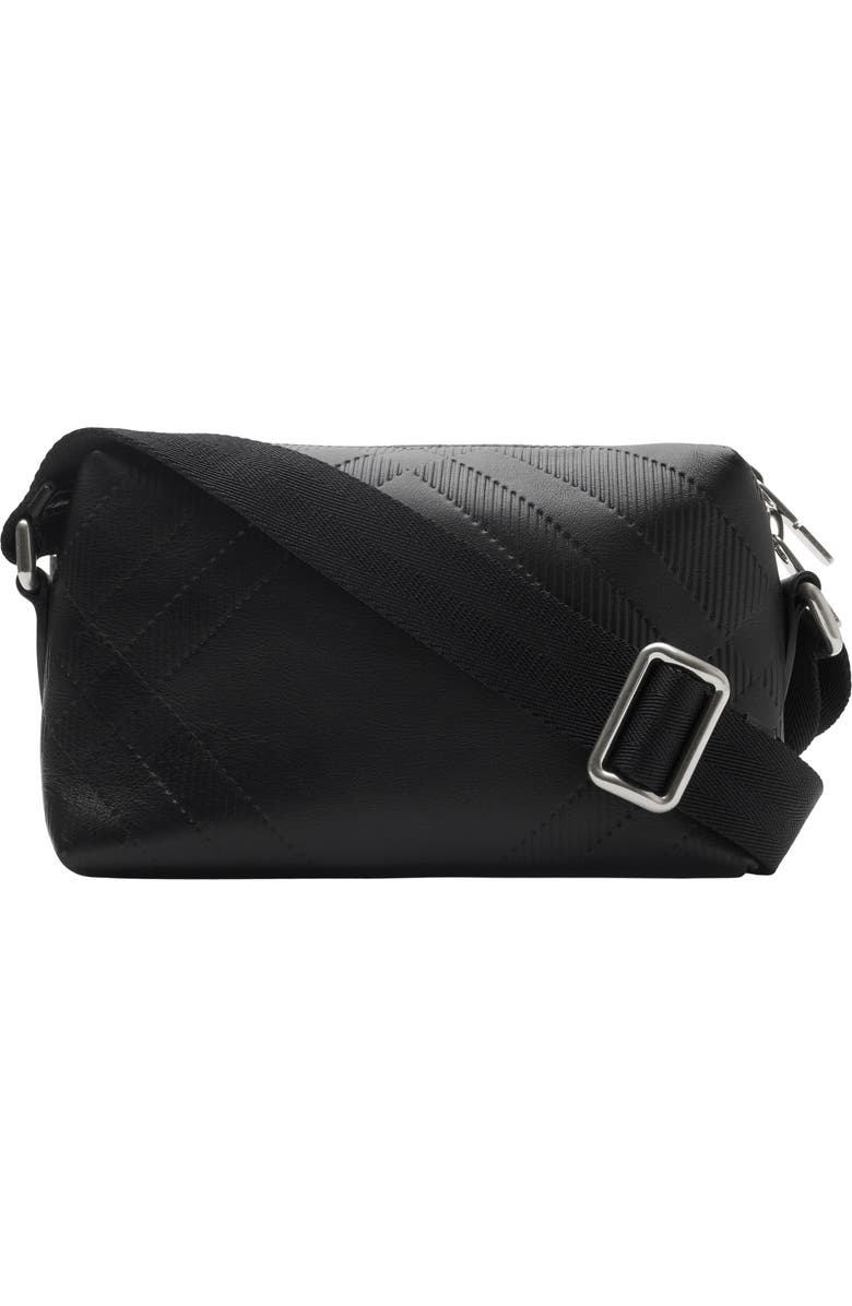 Burberry Embossed Check Crossbody Bag, Alternate, color, Black