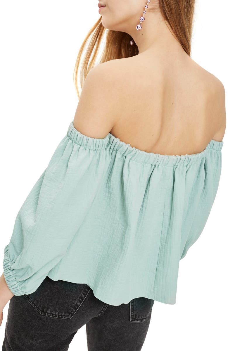 Topshop Laundered Bardot Top, Alternate, color, 