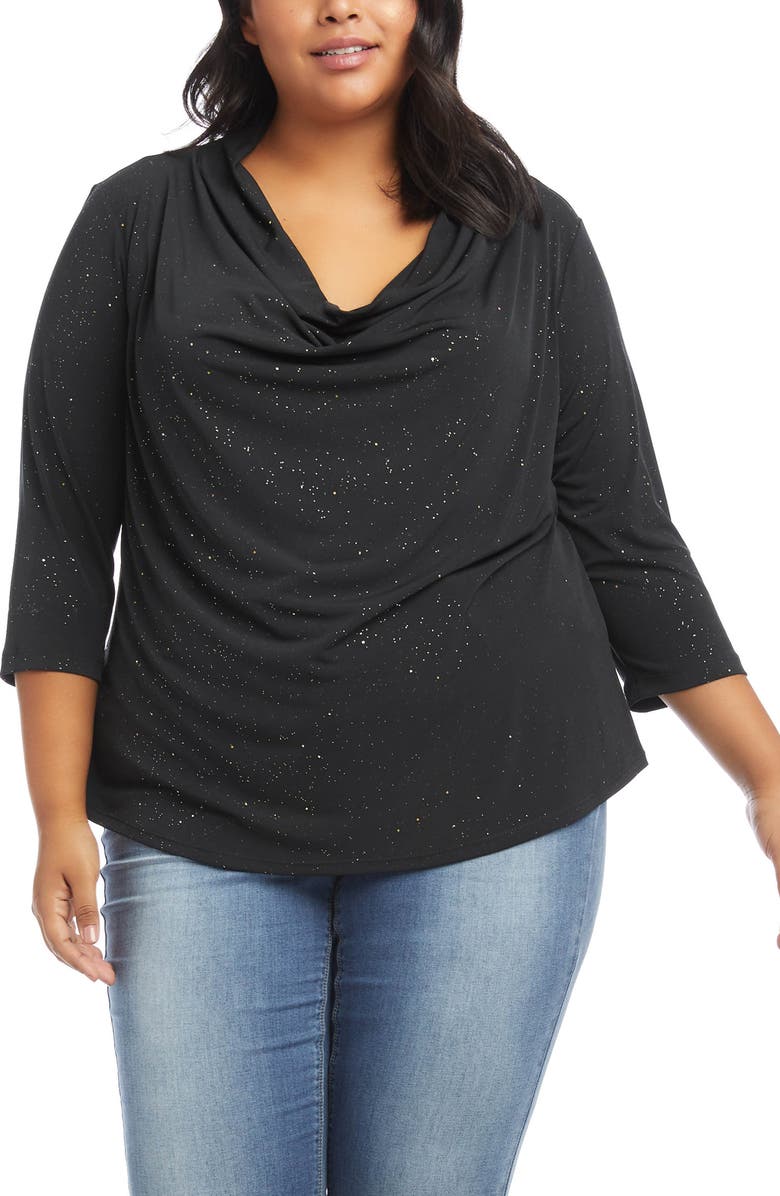 Karen Kane Sparkle Cowl Neck Top, Main, color, 