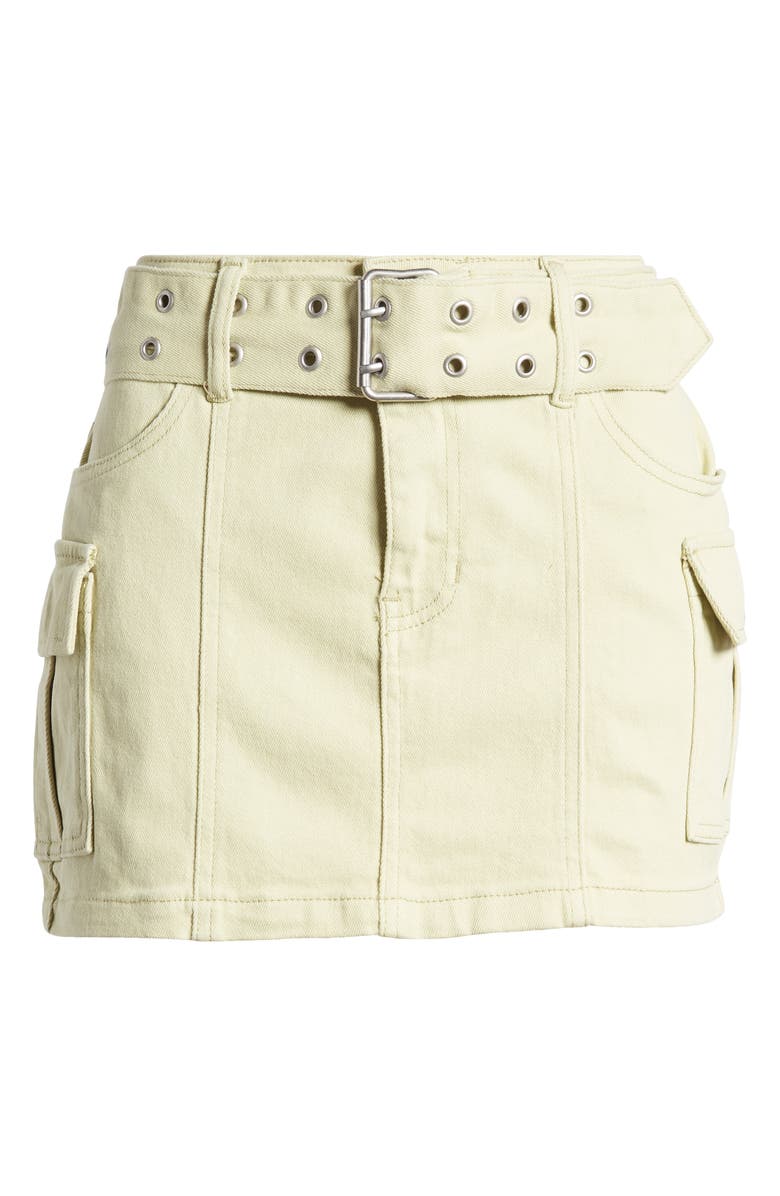 PacSun Carson Belted Denim Cargo Miniskirt, Alternate, color, 