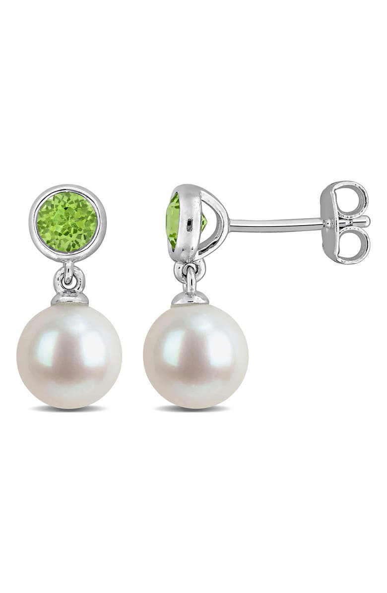 DELMAR Semiprecious Stone & Cultured Pearl Drop Earrings, Main, color, 