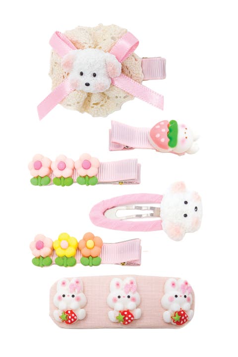 Puppy & Bunny Garden Hair Clip Set of 6