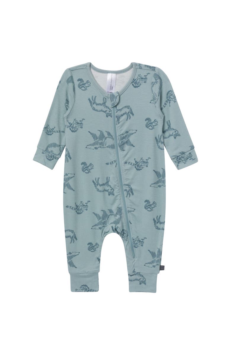 Modern Moments<sup>™</sup> by Gerber Long Sleeve Footless Rompers, Alternate, color, Blue
