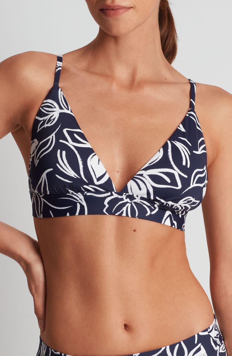 Lauren Ralph Lauren Triangle Bikini Top, Main, color, Blue Multi