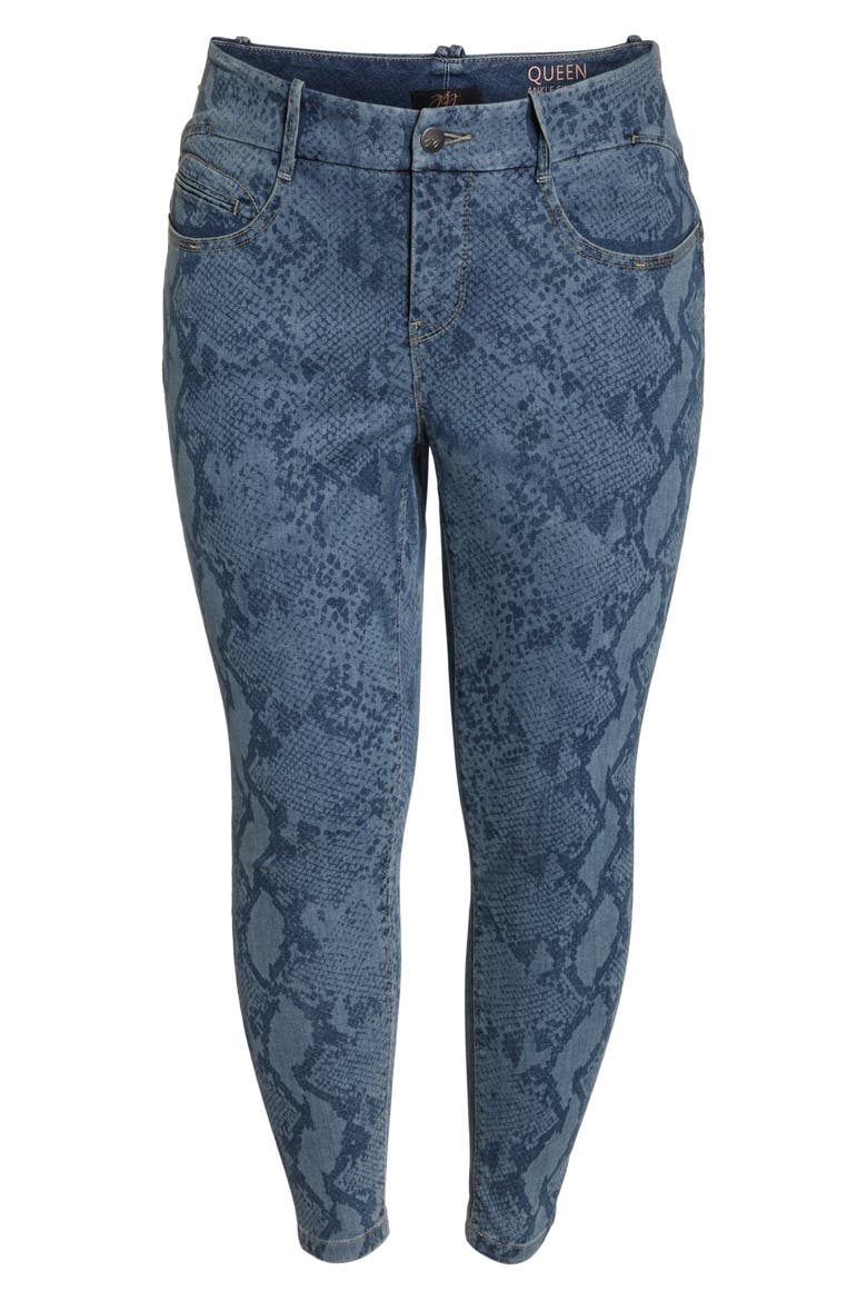 Snake Print Ankle Skinny Jeans, Alternate, color, SERPENTINE WASH