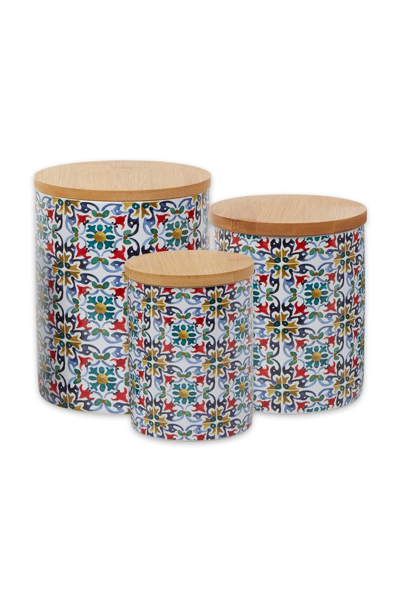 Floral Tile Ceramic Canister Set/3, Main, color, Floral