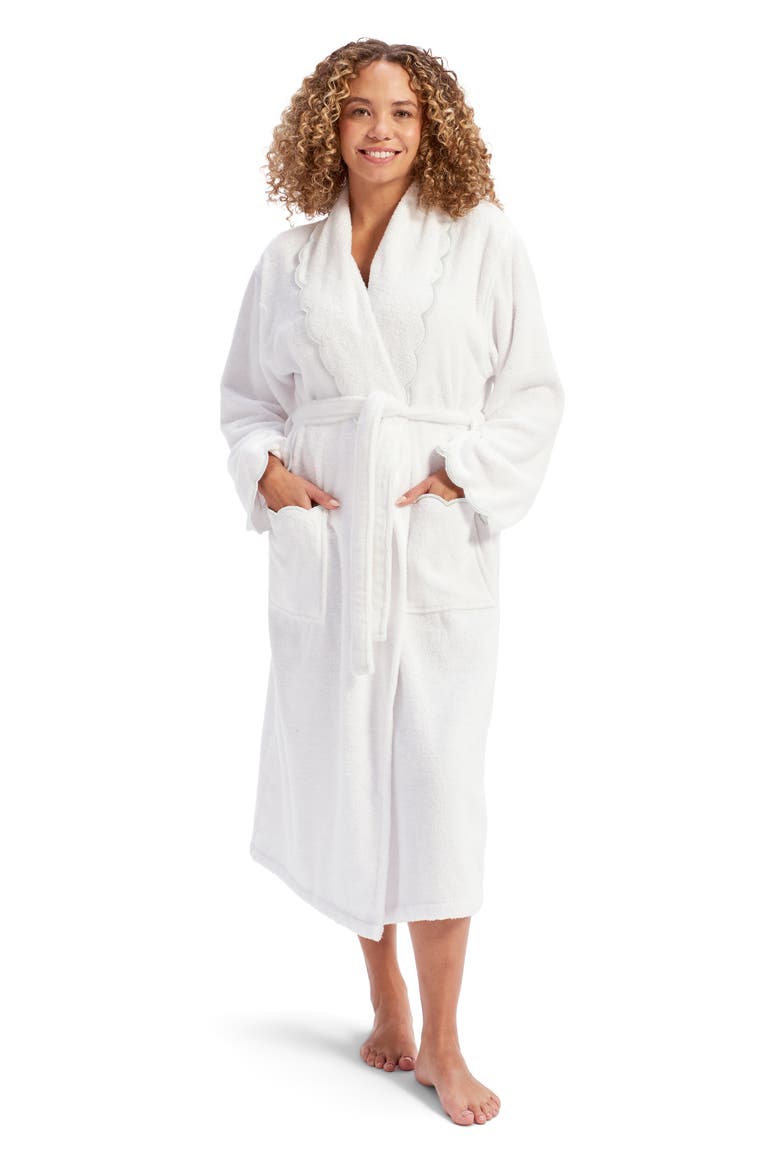 Scallop Edge Super Soft Luxury Robe, Main, color, White