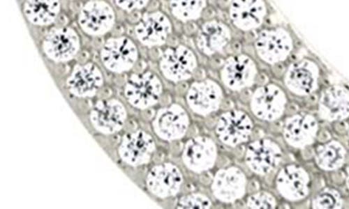 Sterling Forever Cubic Zirconia Crescent Moon Charms In Silver