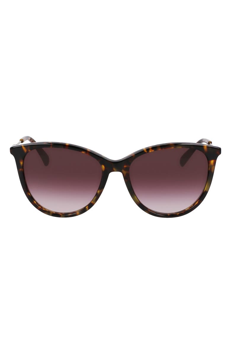 Longchamp 55mm Gradient Tea Cup Sunglasses, Main, color, Dark Havana