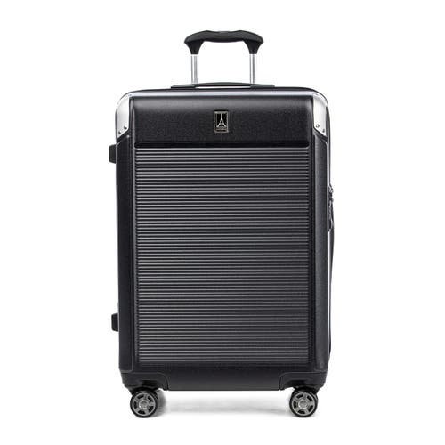 Travelpro Platinum Elite Hardside Expandable Checked- Medium 25-inch Spinner In Shadow Black