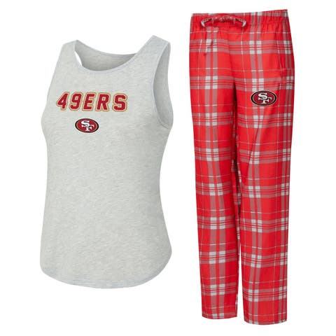 Women
s Concepts Sport  Heather Gray/Scarlet San Francisco 49ers Regulate Plaid Tank Top 
Pants Sleep Set