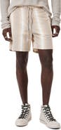 John Varvatos Stripe Cotton & Hemp Drawstring Shorts