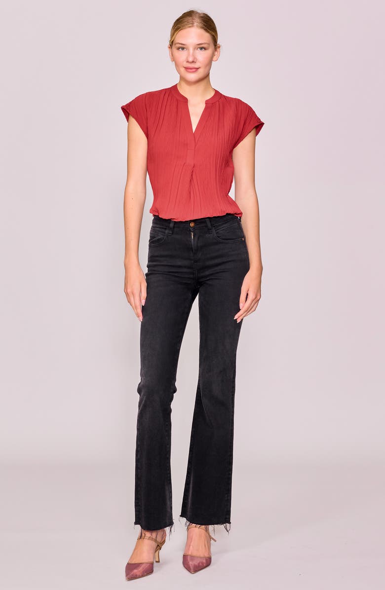 MELLODAY Twist Pleat Top, Alternate, color, Brick Red