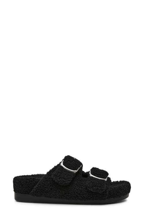 Dolce Vita Dv By  Aldon Faux Shearling Slide Sandal In Black