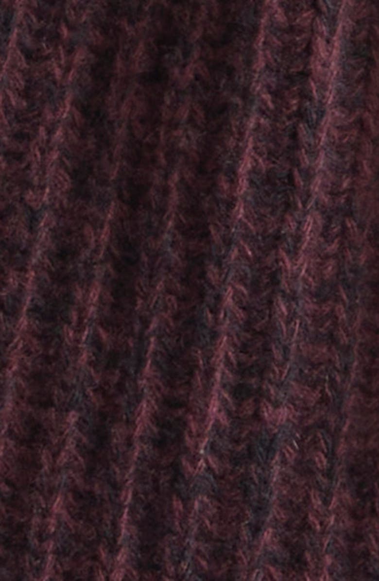 ZANKOV Paulina Rib Merino Wool Wrap Cardigan, Alternate, color, Black/ Gamay