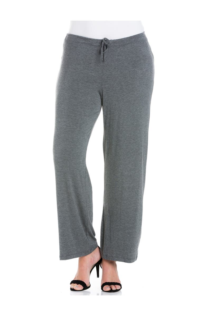 24seven Comfort Apparel Comfortable Stretch Draw String Pants, Main, color, Smoke