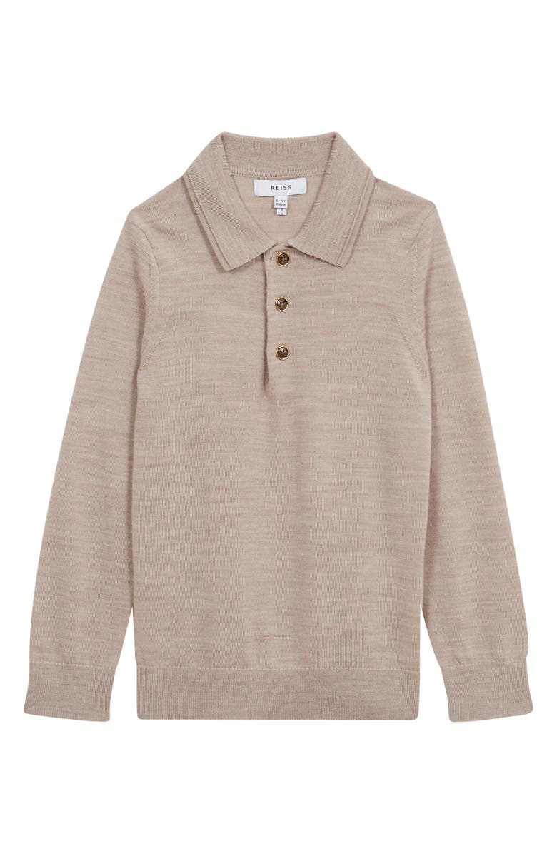 Reiss Kids' Trafford Jr. Long Sleeve Wool Polo Sweater, Main, color, 