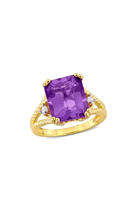 Amethyst & White Topaz Statement Ring
